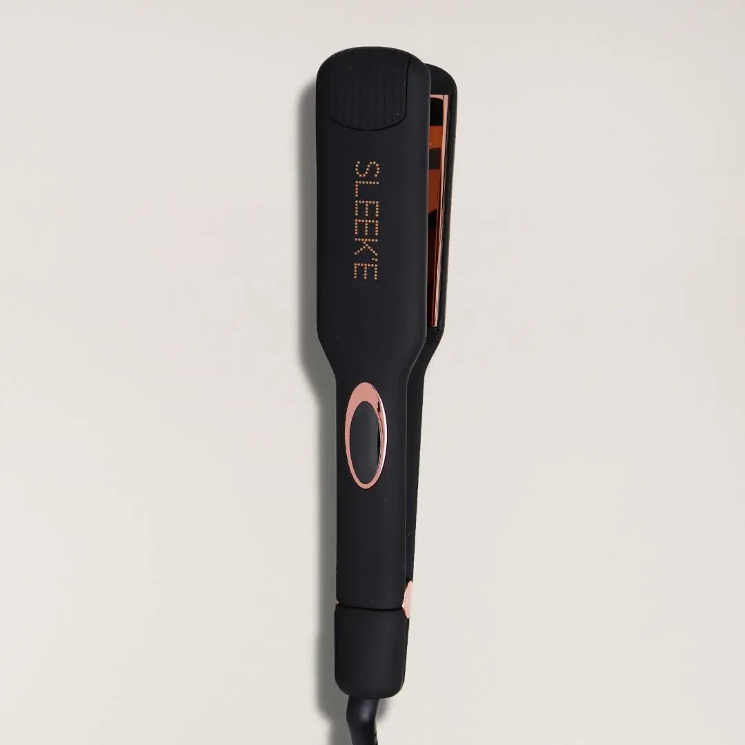 2-Inch Black Titanium Flat Iron ,Smooth & Shiny Hair.