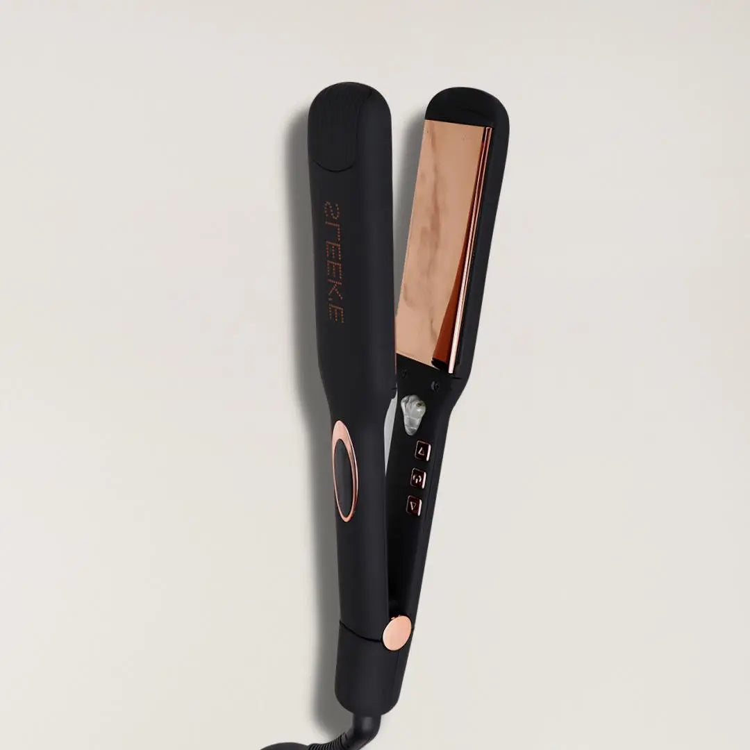 2-Inch Black Titanium Flat Iron ,Smooth & Shiny Hair.