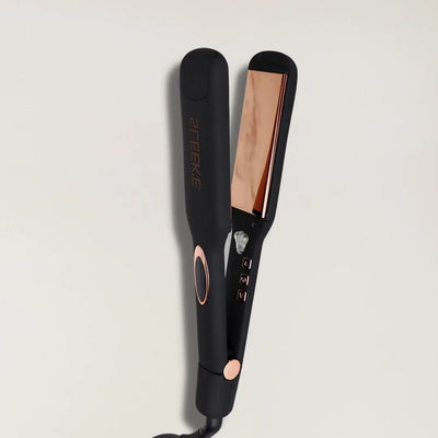 2-Inch Black Titanium Flat Iron ,Smooth & Shiny Hair.