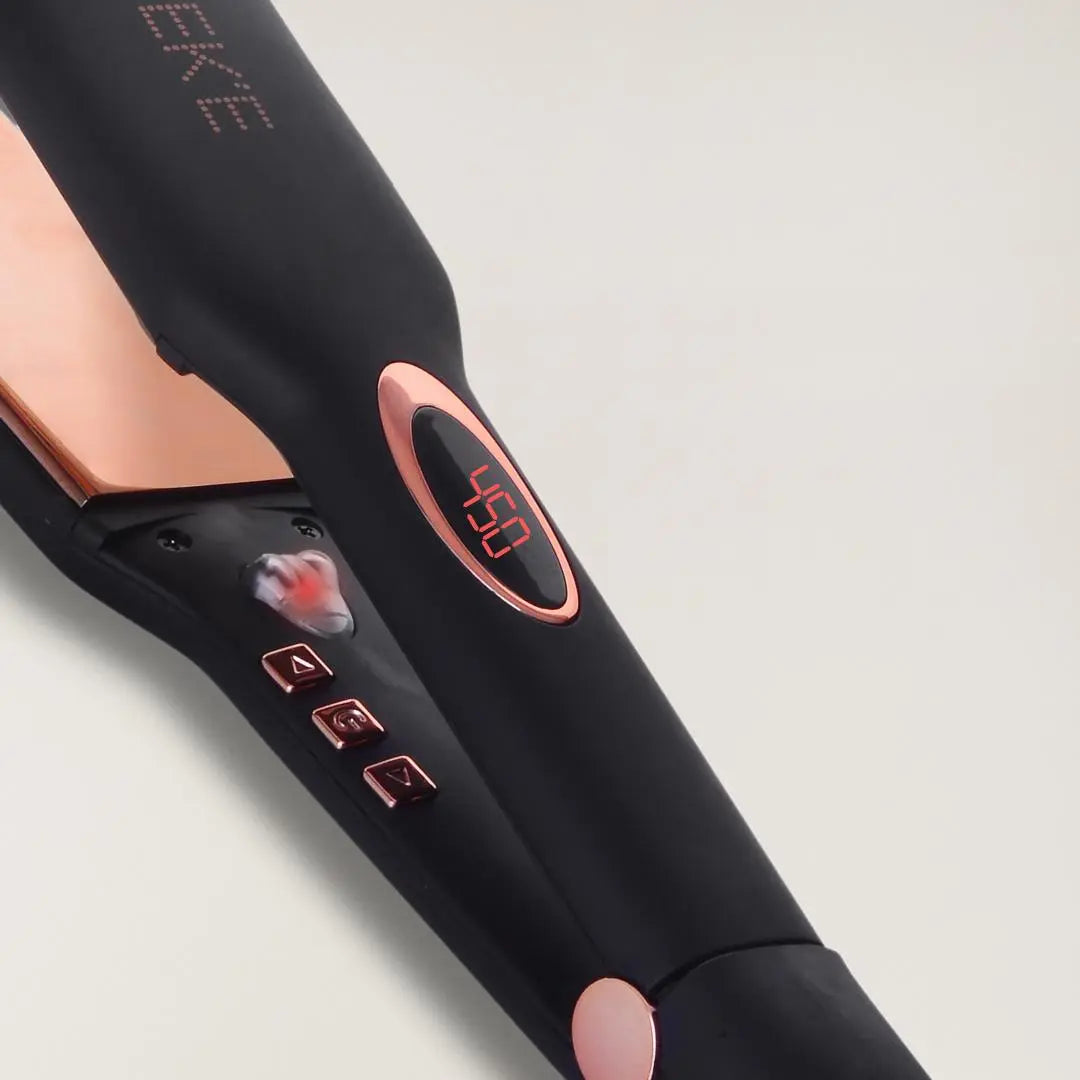 2-Inch Black Titanium Flat Iron ,Smooth & Shiny Hair.