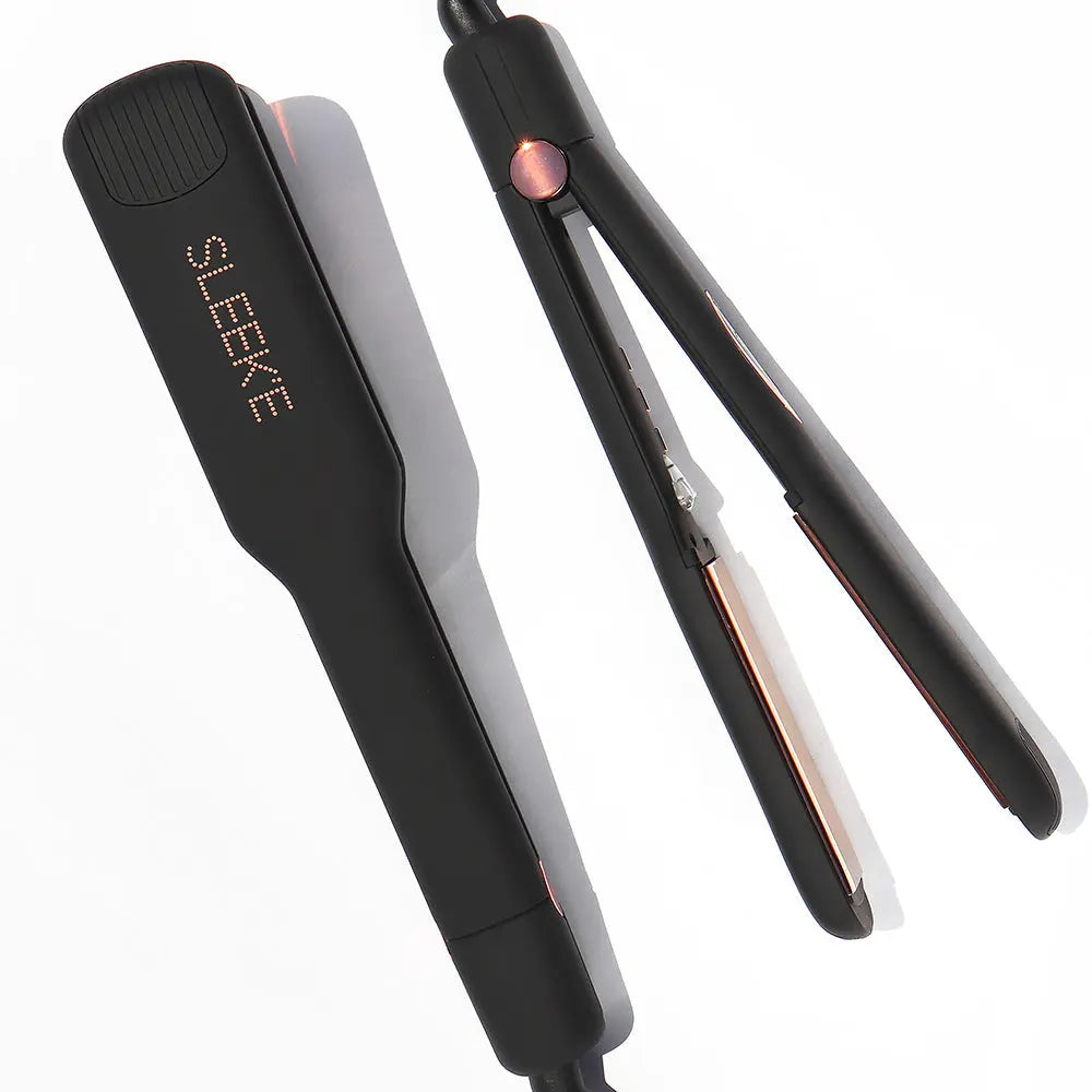 2-Inch Black Titanium Flat Iron ,Smooth & Shiny Hair.